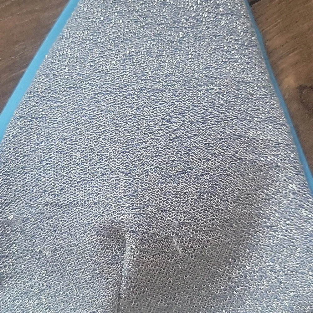Triangle Blue Silver Glitter Bikini Top, Size Small